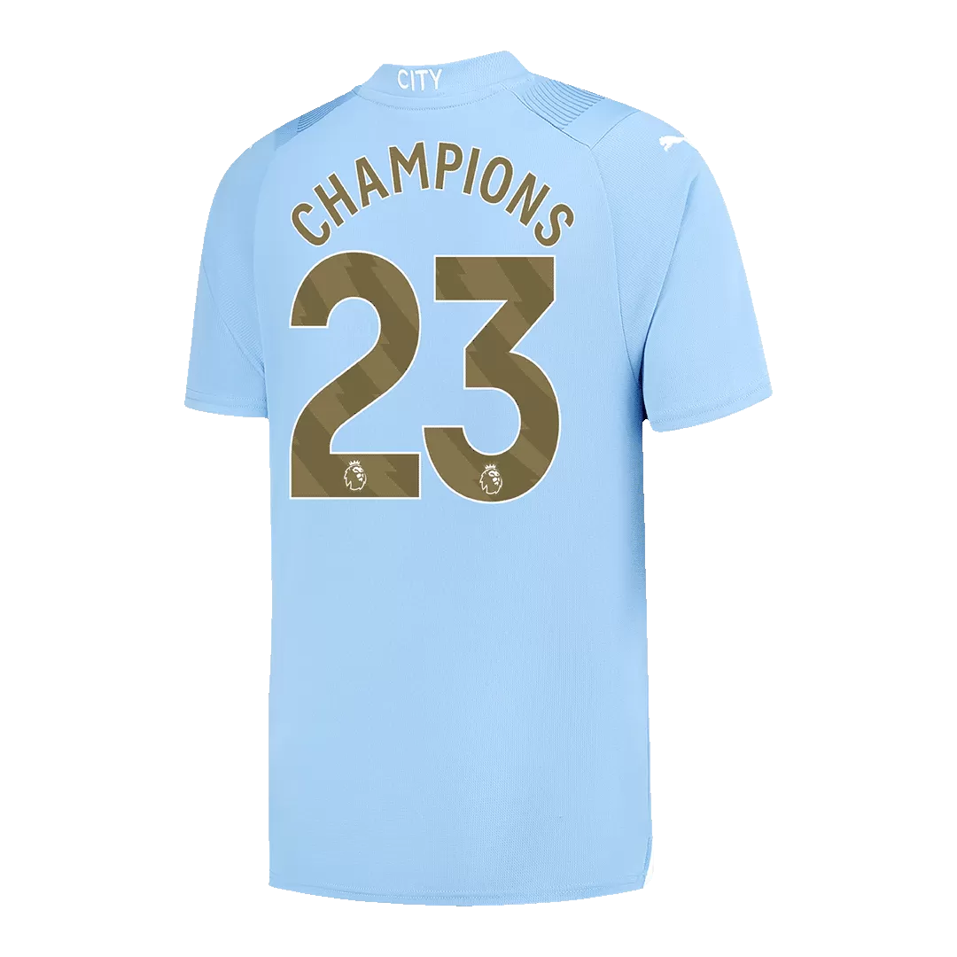 Authentic Manchester City CHAMPIONS #23 Football Shirt Home 2023/24