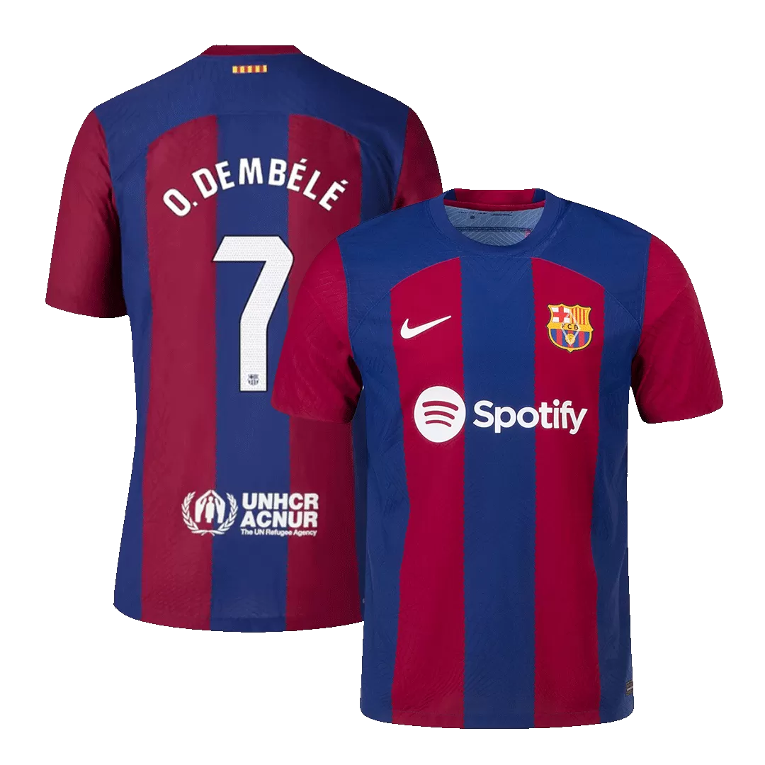 Authentic O.DEMBÉLÉ #7 Barcelona Football Shirt Home 2023/24