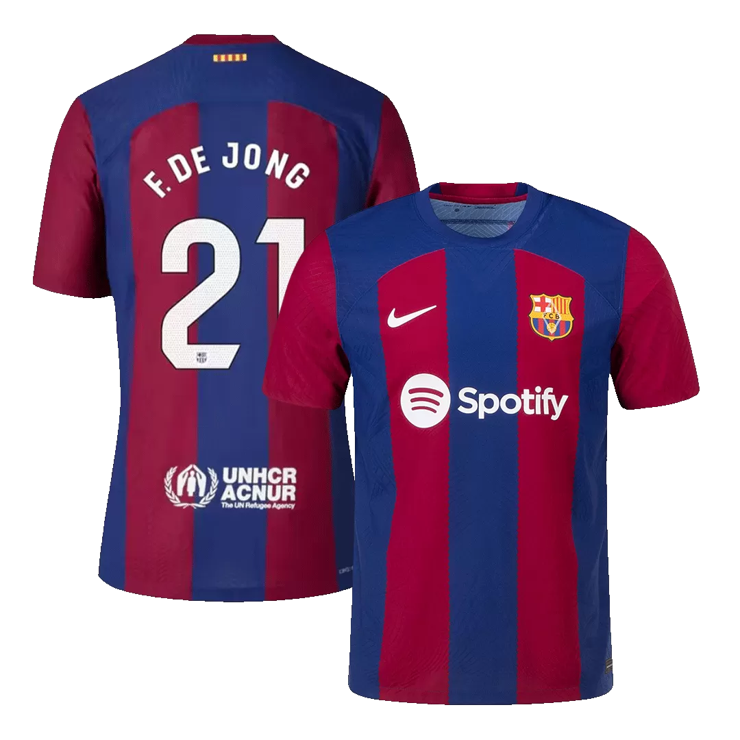 Authentic F. DE JONG #21 Barcelona Football Shirt Home 2023/24