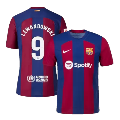 Authentic LEWANDOWSKI #9 Barcelona Football Shirt Home 2023/24 - bestfootballkits