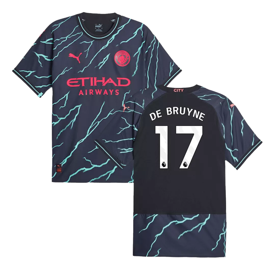 Authentic DE BRUYNE #17 Manchester City Football Shirt Third Away 2023/24