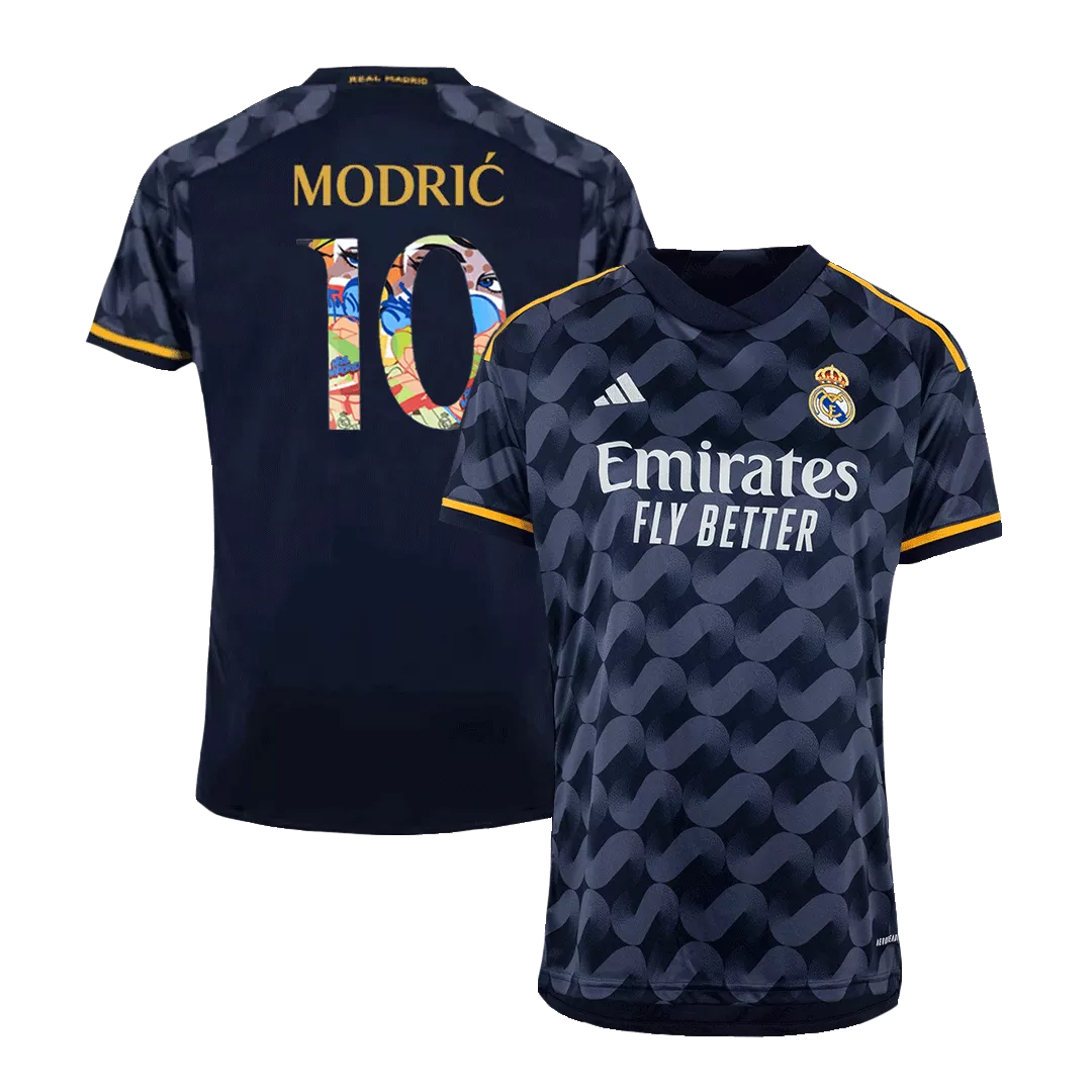 MODRIĆ #10 Real Madrid Football Shirt Away 2023/24 - Sen2 Font