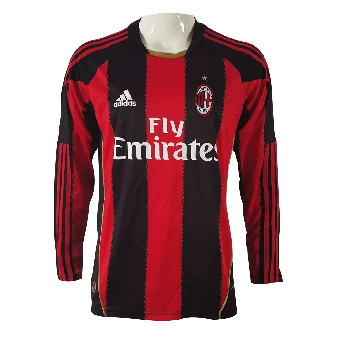 AC Milan Classic Football Shirt Home Long Sleeve 2010/11