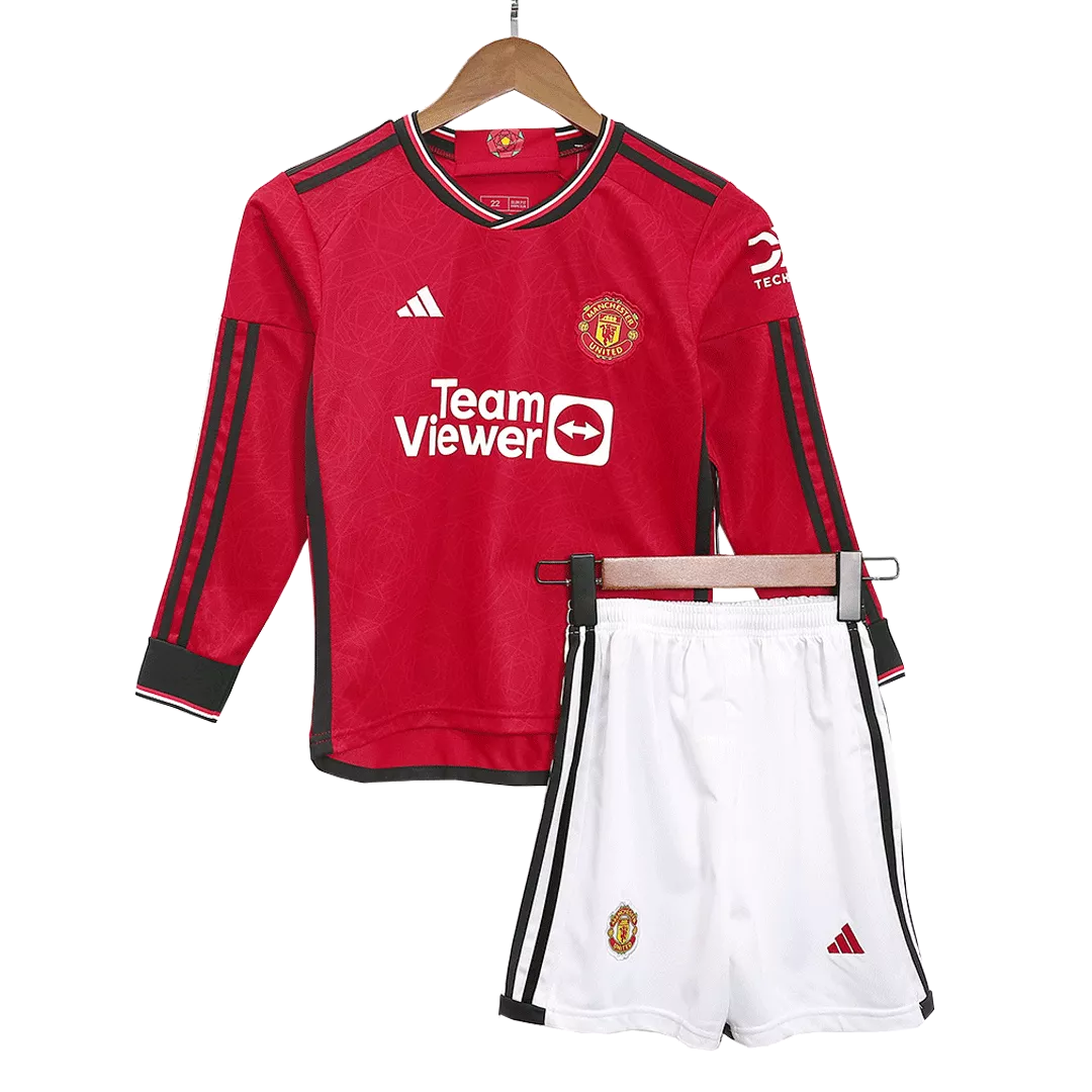 Manchester United Football Mini Kit (Shirt+Shorts) Home Long Sleeve 2023/24
