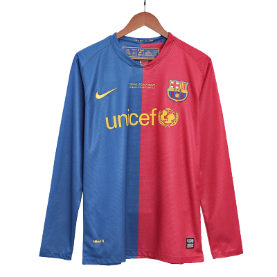 Barcelona Classic Football Shirt Home Long Sleeve 2008/09 - UCL Final - bestfootballkits