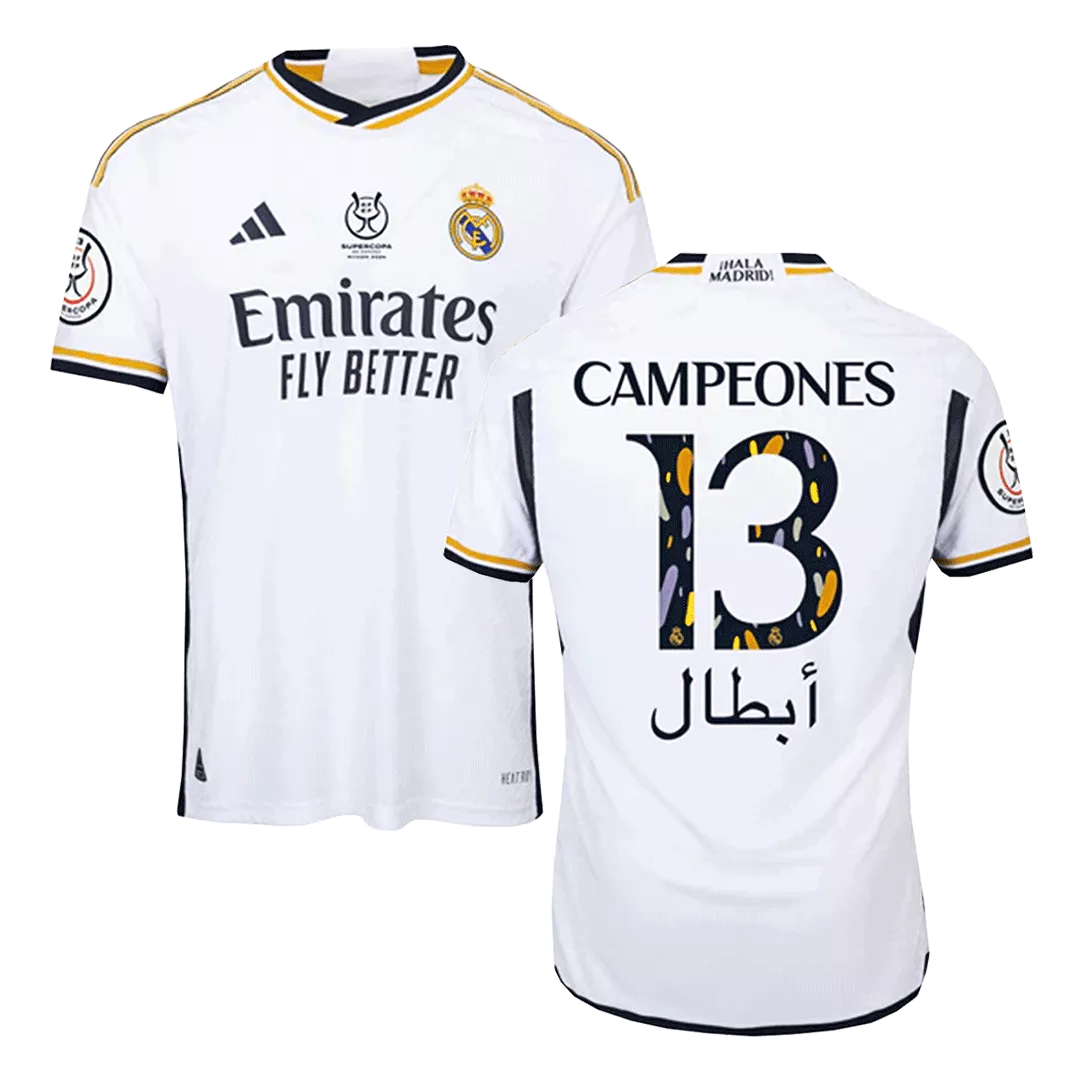 Authentic CAMPEONES #13 Real Madrid Football Shirt Home 2023/24- Campeones Supercopa