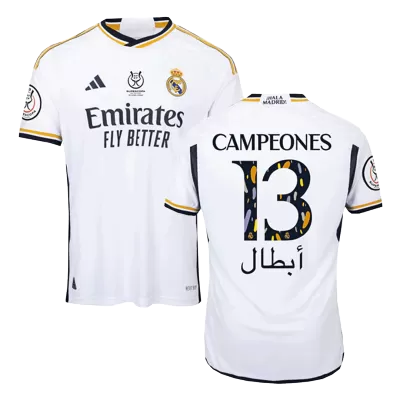 Authentic CAMPEONES #13 Real Madrid Football Shirt Home 2023/24- Campeones Supercopa - bestfootballkits