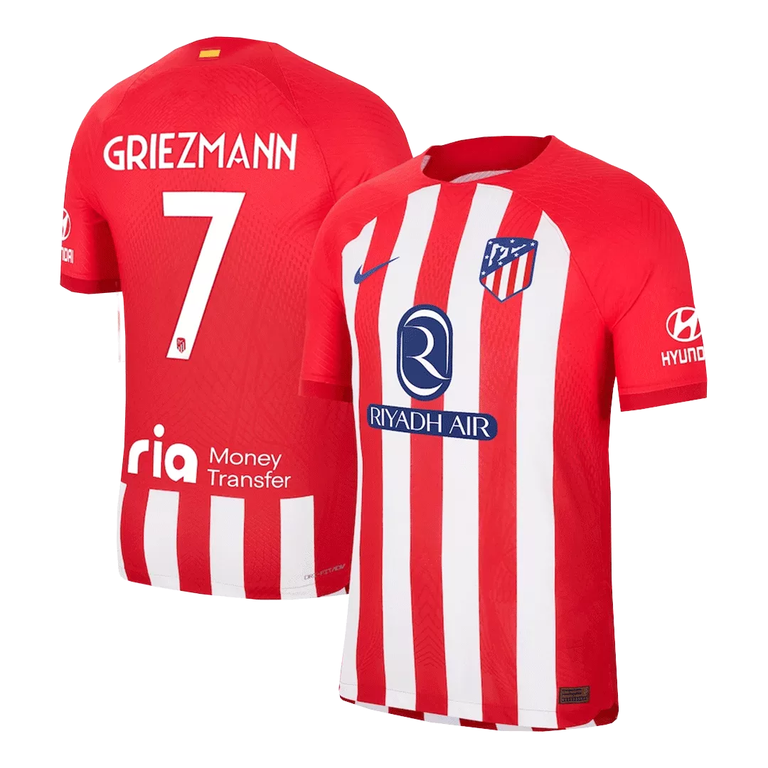 Authentic GRIEZMANN #7 Atletico Madrid Football Shirt Home 2023/24-UCL