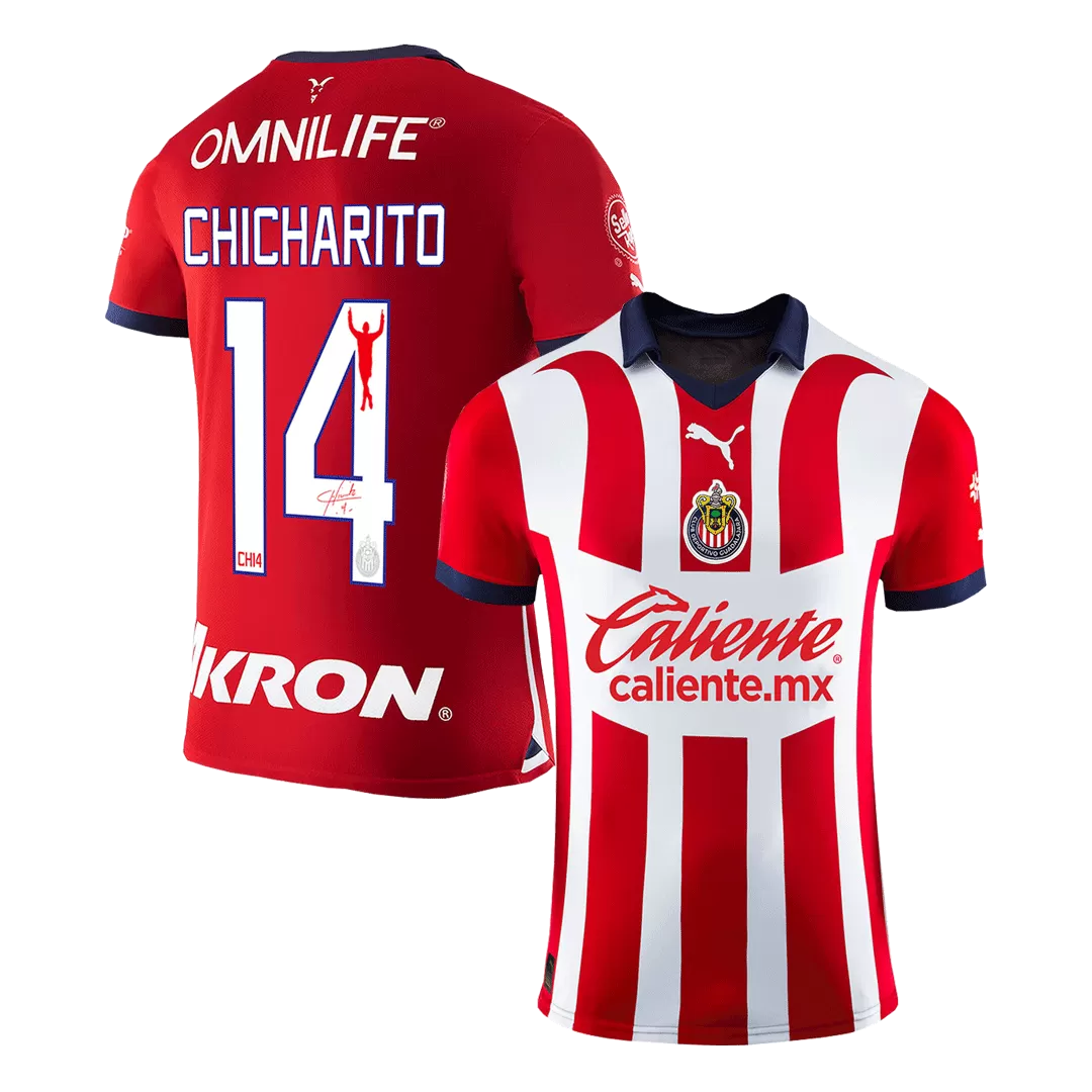 Sign CHICHARITO #14 Chivas Football Shirt Home 2023/24