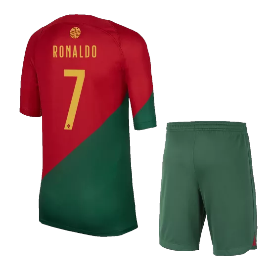 RONALDO #7 Portugal Football Mini Kit (Shirt+Shorts) Home 2022/23 - bestfootballkits