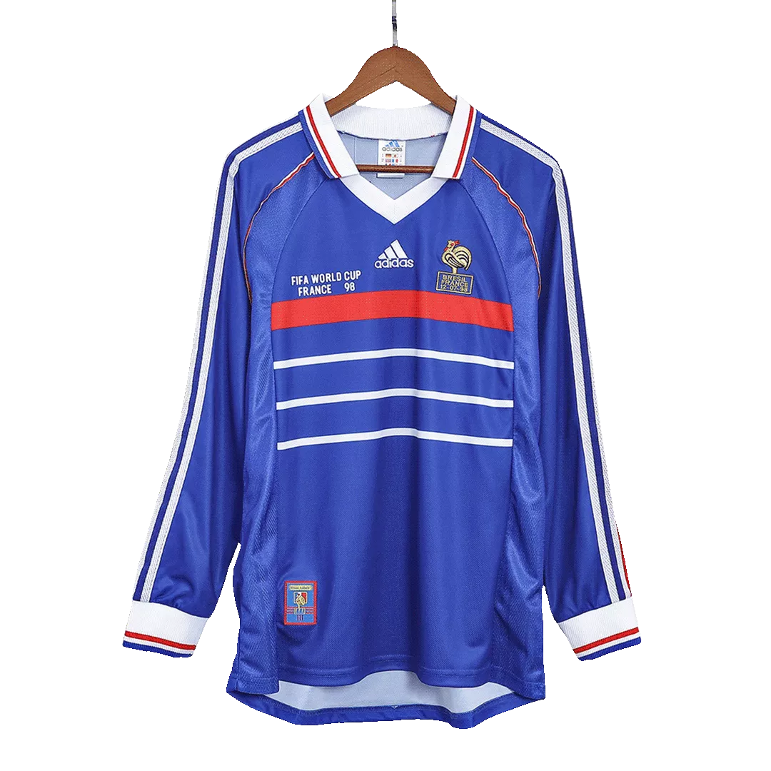 France Classic Football Shirt Home Long Sleeve 1998