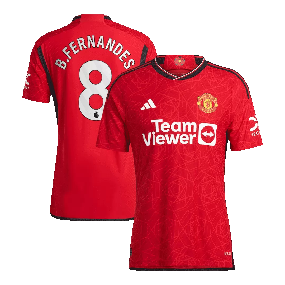 Authentic B.FERNANDES #8 Manchester United Football Shirt Home 2023/24