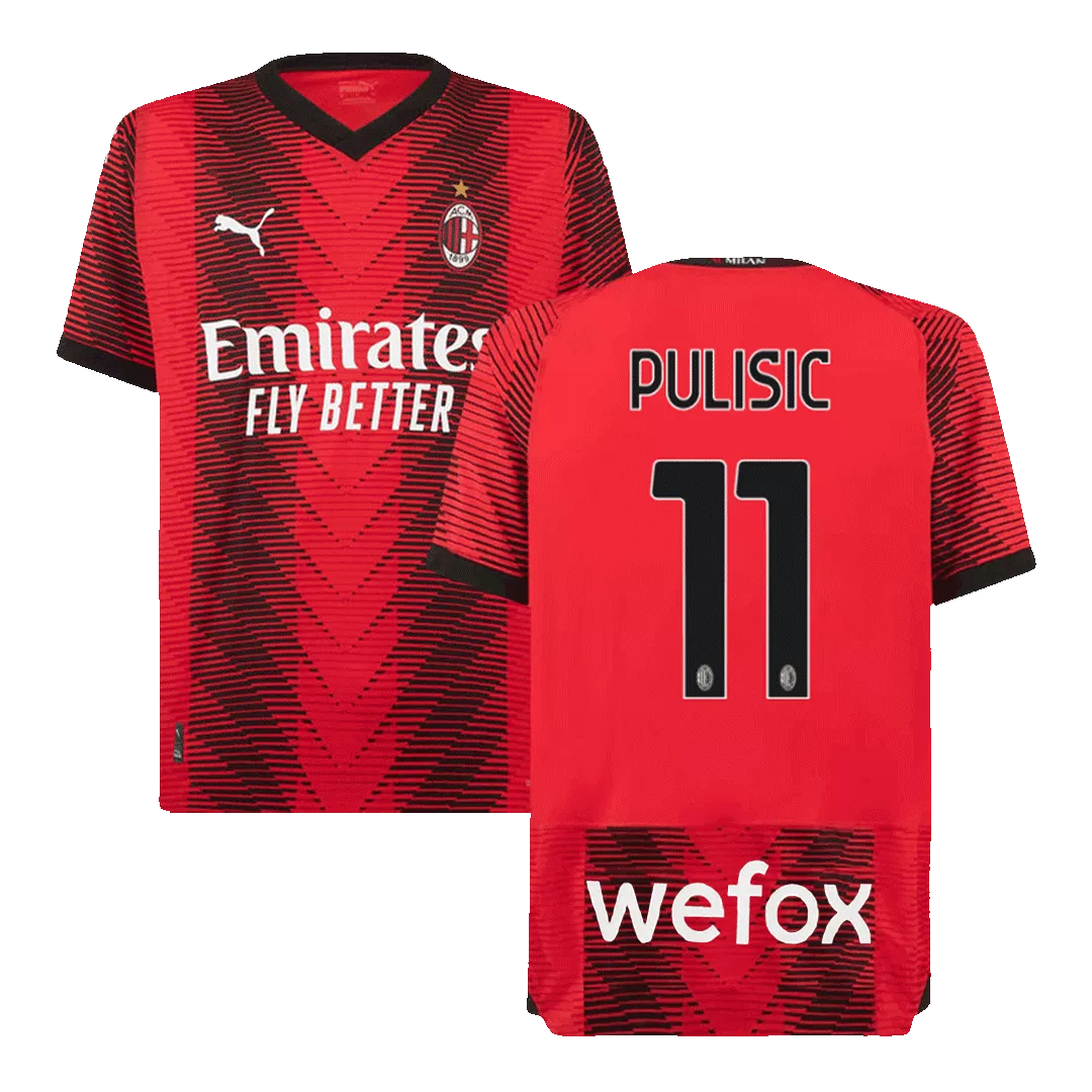 Authentic PULISIC #11 AC Milan Football Shirt Home 2023/24