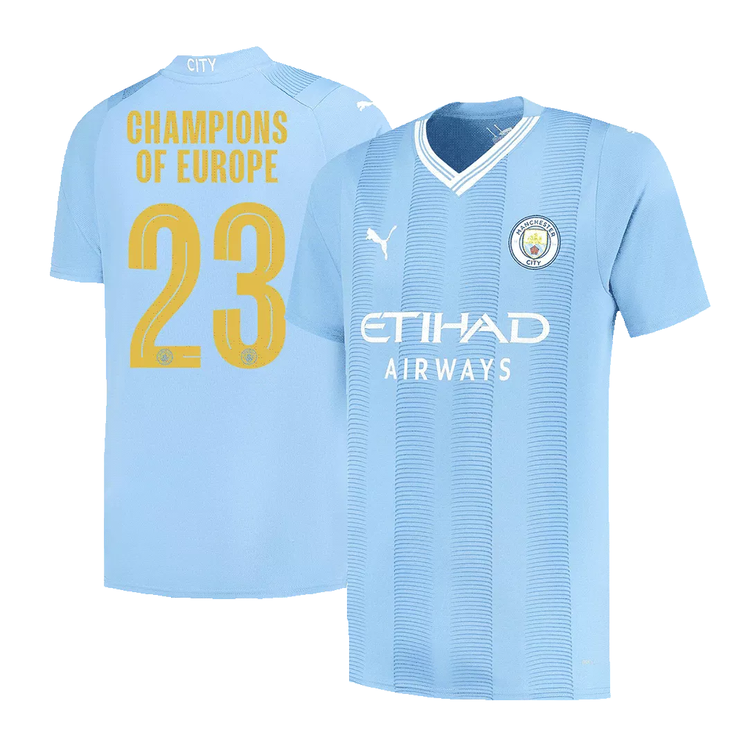 Manchester City CHAMPIONS OF EUROPE #23 Football Shirt Home 2023/24