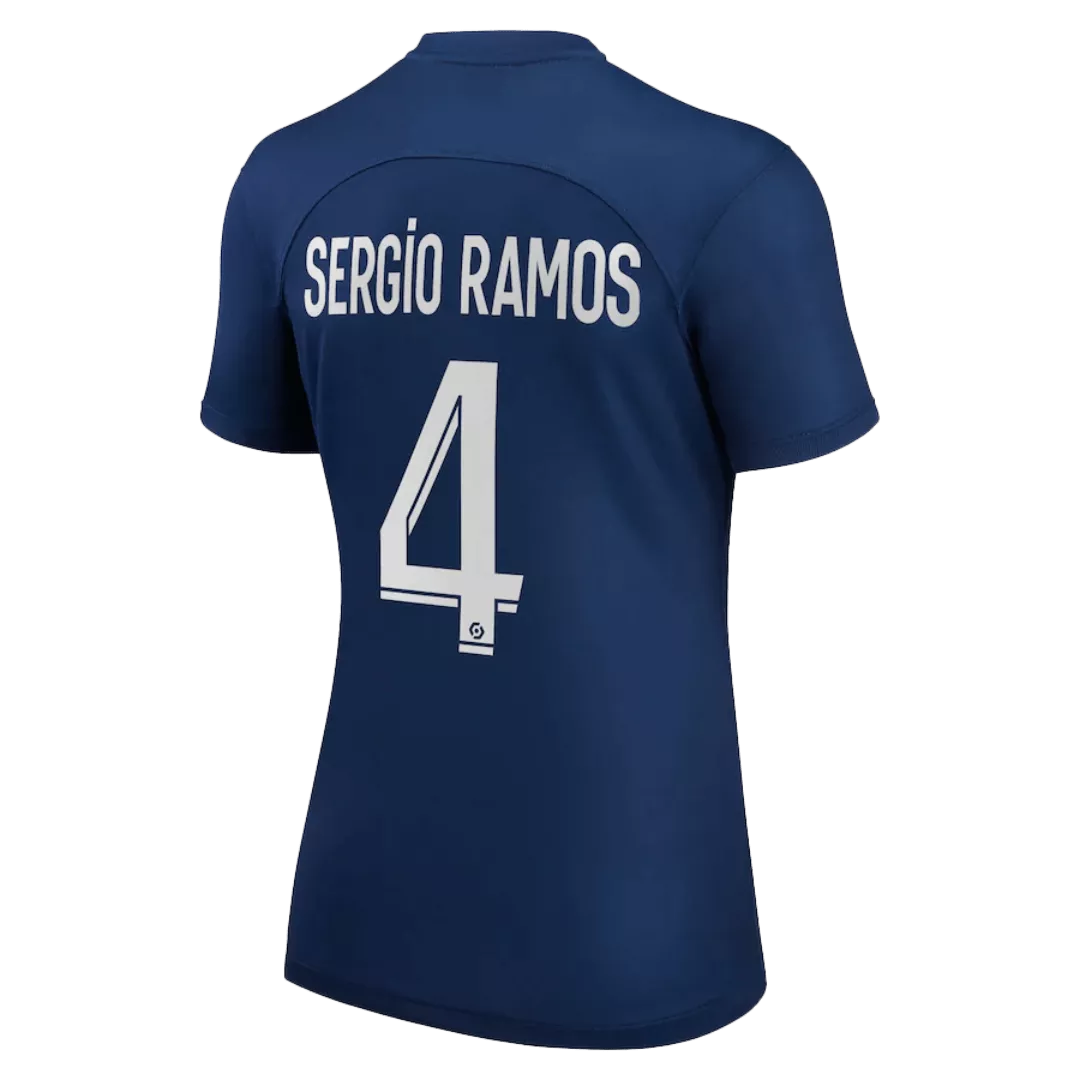 Women's SERGIO RAMOS #4 PSG Football Shirt Home 2022/23