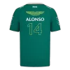 Fernando Alonso #14 Aston Martin Aramco Cognizant F1 Racing Team Fernando Alonso Driver T-Shirt 2024 - bestfootballkits