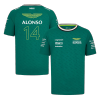 Fernando Alonso #14 Aston Martin Aramco Cognizant F1 Racing Team Fernando Alonso Driver T-Shirt 2024 - bestfootballkits