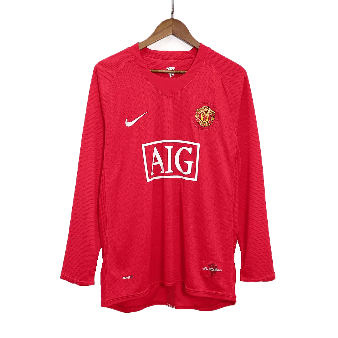 RONALDO #7 Manchester United Classic Football Shirt Home Long Sleeve 2007/08