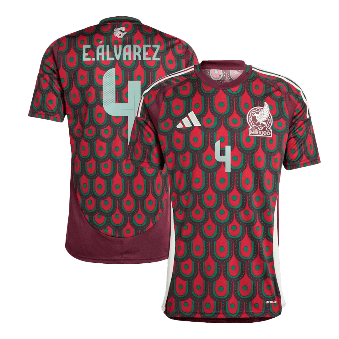 E.ÁLVAREZ #4 Mexico Football Shirt Home Copa America 2024