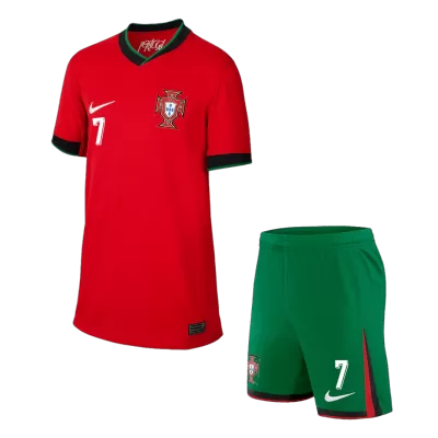 RONALDO #7 Portugal Football Mini Kit (Shirt+Shorts) Home Euro 2024 - bestfootballkits