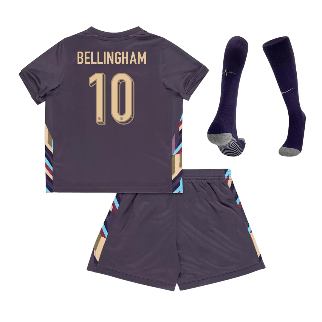 BELLINGHAM #10 England Football Mini Kit (Shirt+Shorts+Socks) Away Euro 2024