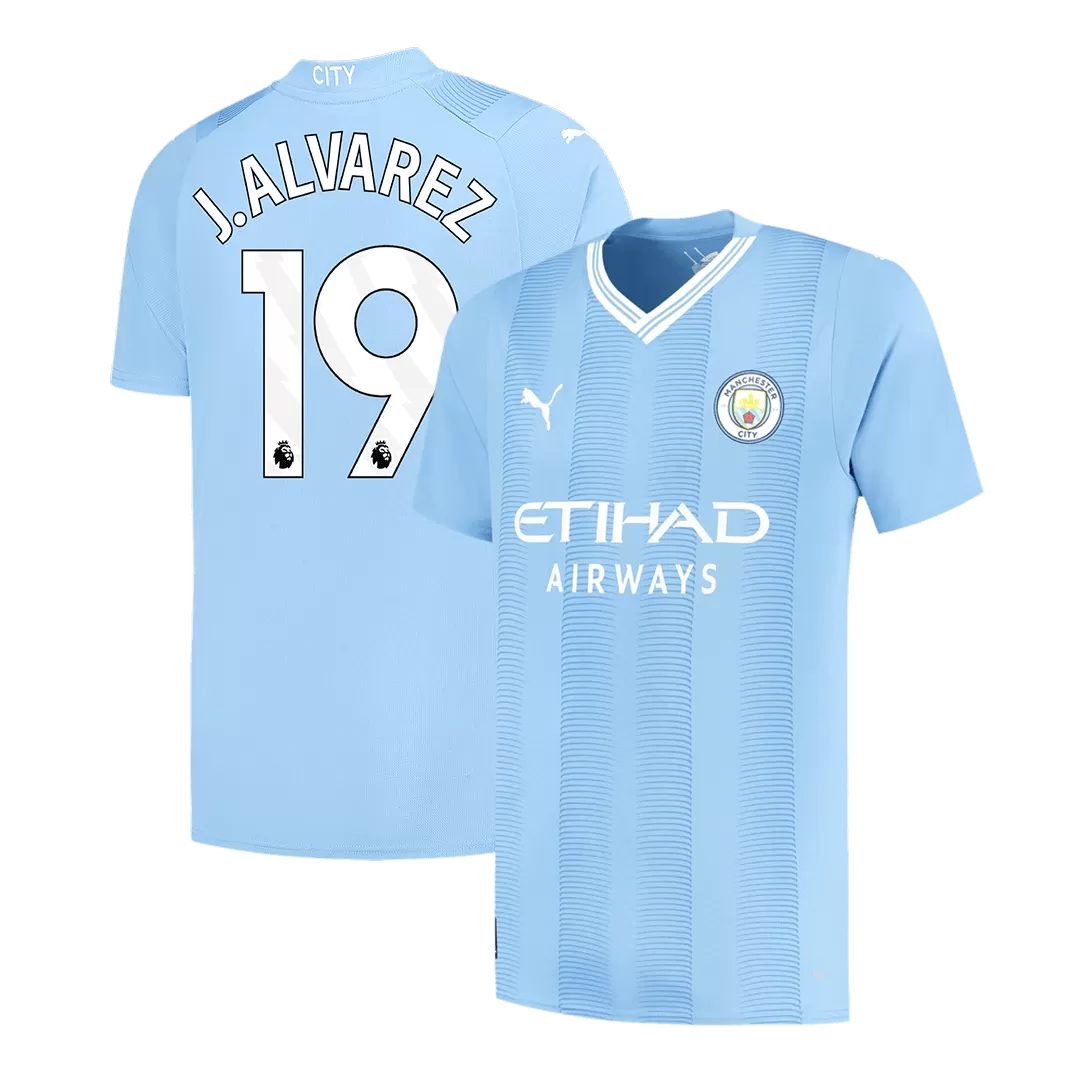 J.ALVAREZ #19 Manchester City Football Shirt Home 2023/24