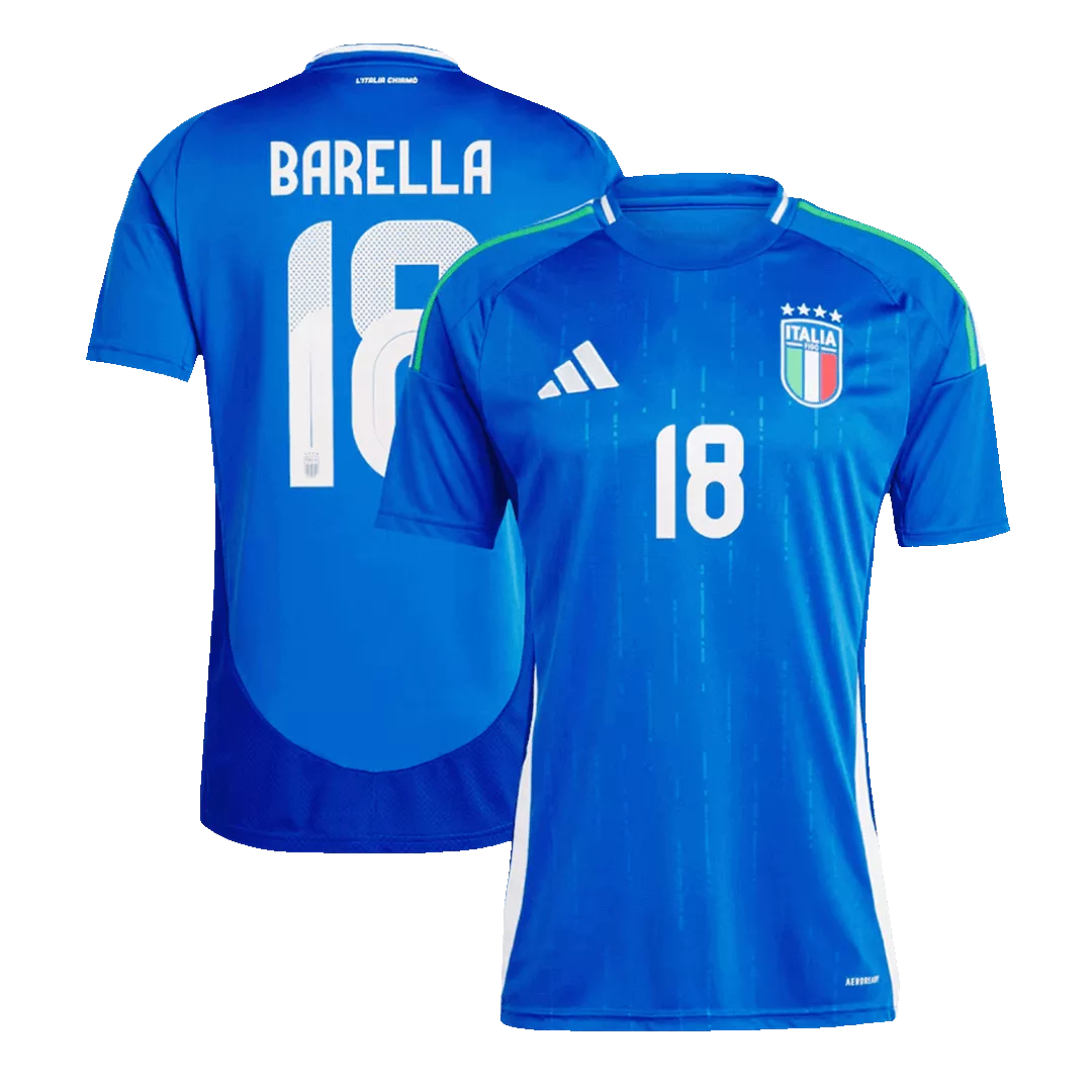 BARELLA #18 Italy Euro Football Shirt Home Euro 2024