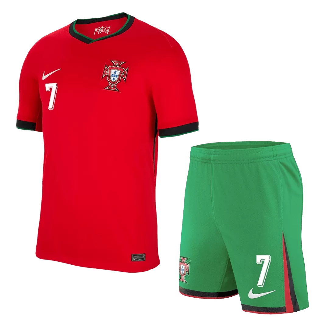 RONALDO #7 Portugal Football Kit (Shirt+Shorts) Home Euro 2024