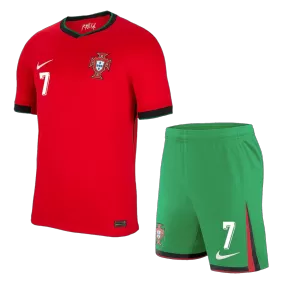 RONALDO #7 Portugal Football Kit (Shirt+Shorts) Home Euro 2024 - bestfootballkits