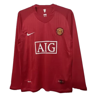 Manchester United Classic Football Shirt Home Long Sleeve 2007/08 - bestfootballkits