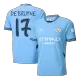 DE BRUYNE #17 Manchester City Shirt Home 2024/25 - UCL - bestfootballkits