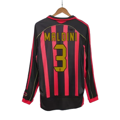 MALDINI #3 Retro AC Milan Shirt Home Long Sleeve 2006/07 - bestfootballkits