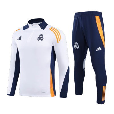 Kid's Real Madrid Zipper Sweatshirt Kit(Top+Pants) 2024/25 - bestfootballkits