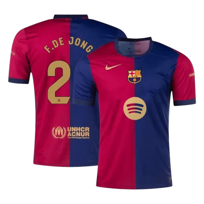 F.DE JONG #21 Barcelona Shirt Home 2024/25- Spotify Logo Without Text - bestfootballkits