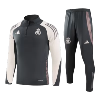 Kid's Real Madrid Zipper Sweatshirt Kit(Top+Pants) 2024/25 - bestfootballkits