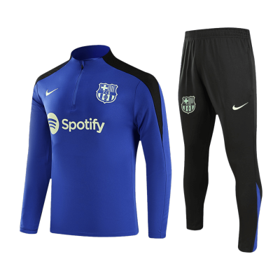 Barcelona Zipper Sweatshirt Kit(Top+Pants) 2024/25 - bestfootballkits