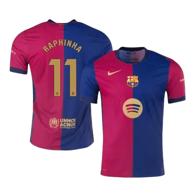 Authentic RAPHINHA #11 Barcelona Shirt Home 2024/25 -（Spotify Logo Without Text） - bestfootballkits