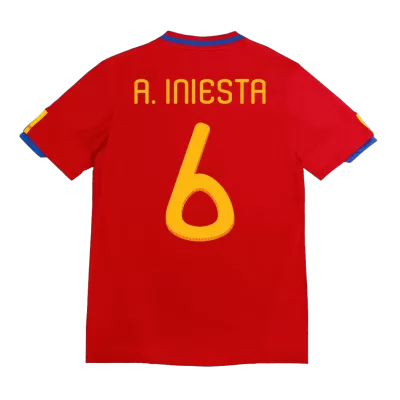 A. INIESTA #6 Retro Spain Shirt Home 2010 - bestfootballkits