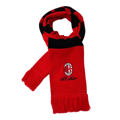 AC Milan Soccer knitting Scarf Red Red&Black - bestfootballkits