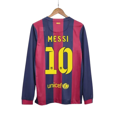 MESSI #10 Retro Barcelona Shirt Home Long Sleeve 2014/15 - bestfootballkits