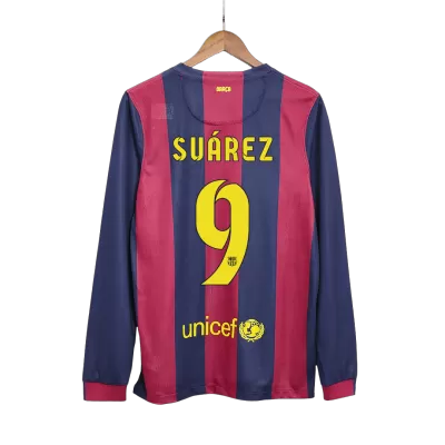 SUÁREZ #9 Retro Barcelona Shirt Home Long Sleeve 2014/15 - bestfootballkits