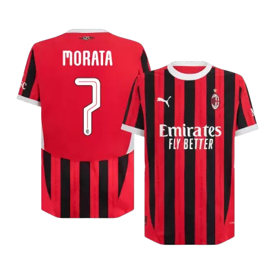 Authentic MORATA #7 AC Milan Shirt Home 2024/25 - UCL - bestfootballkits