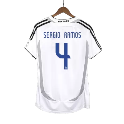 SERGIO RAMOS #4 Retro Real Madrid Shirt Home 2006/07 - bestfootballkits