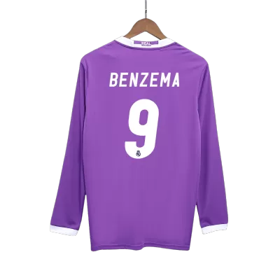 BENZEMA #9 Retro Real Madrid Shirt Away Long Sleeve 2016/17 - bestfootballkits