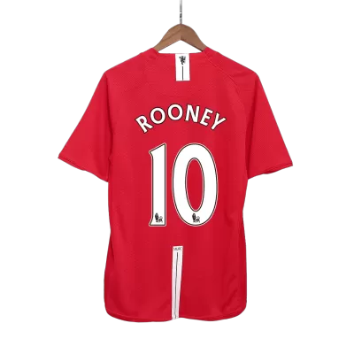 ROONEY #10 Retro Manchester United Shirt Home 2007/08 - bestfootballkits