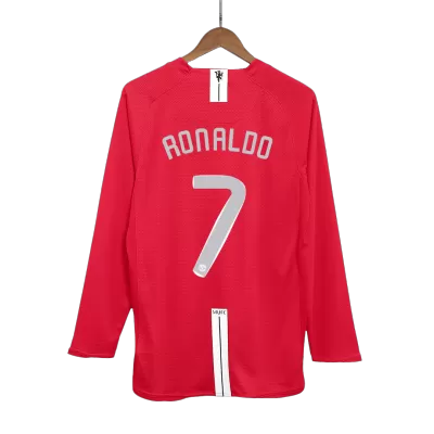 RONALDO #7 Retro Manchester United Shirt Home Long Sleeve 2007/08 - UCL - bestfootballkits