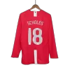 SCHOLES #18 Retro Manchester United Shirt Home Long Sleeve 2007/08 - UCL - bestfootballkits