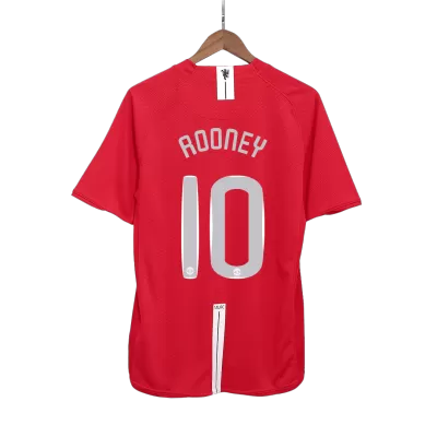 ROONEY #10 Retro Manchester United Shirt Home 2007/08 - UCL - bestfootballkits