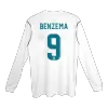 BENZEMA #9 Retro Real Madrid Shirt Home Long Sleeve 2017/18 - bestfootballkits