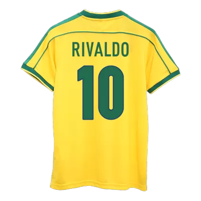 RIVALDO #10 Retro Brazil Shirt Home 1998 - bestfootballkits